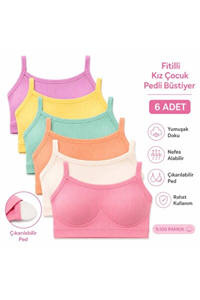 HB TREND Girls' Briefs Ribbed Vibrant Colors Cotton Skin-Friendly