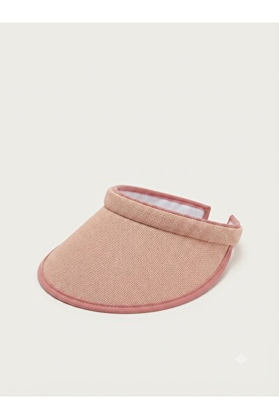 Fonem Paper Vizor Half Moon Straw Hat-Women's Powder Pink 100% Natural Paper ...
