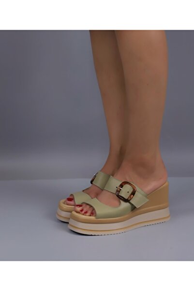 Butik Noble Shoes Hakiki Deri Dolgu Topuk Terlik