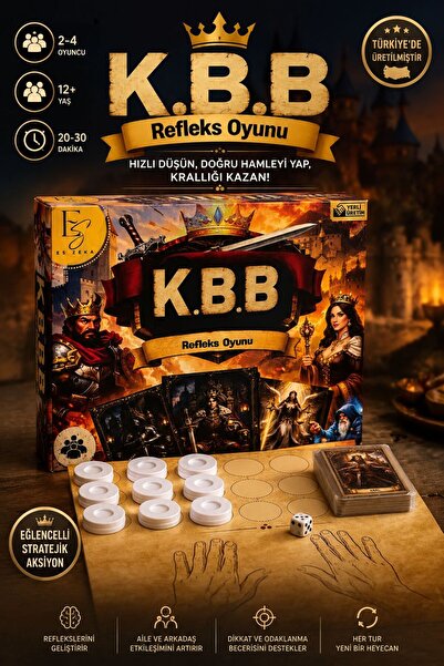 es zeka K.B.B Refleks Oyunu 4 Kişilik Kart, Zar ve Strateji Masa Oyunu