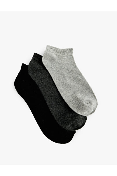 Koton Cotton Basic 3-Piece Booties Socks Set