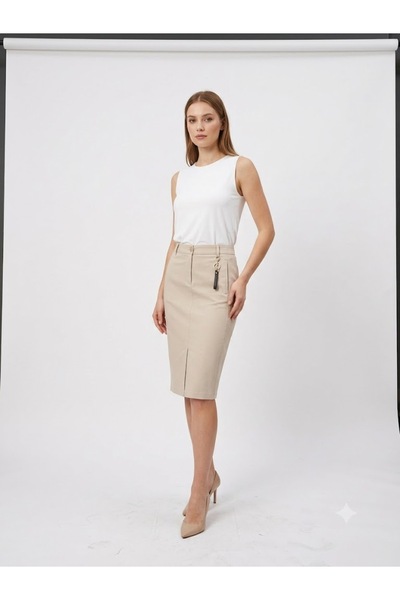 centilmen Perzoni Accessory Detailed Slit Pencil Skirt 2190