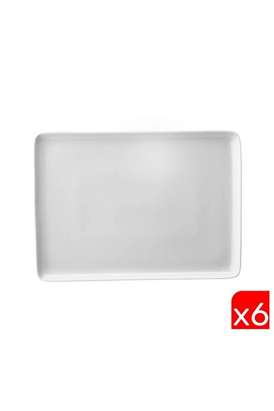 Kütahya Porselen Rectangular Plate 18X13Cm Off-White Set of 6 Tan18X13Du00