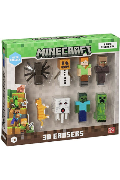MINECRAFT Σετ Γόμες 3D Mc4070b 8 Τεμάχια