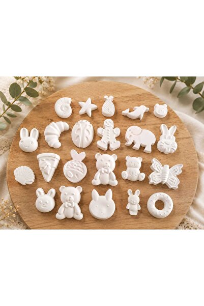 candleviart 22 Adet (3D) Taş tozu obje Boyama Çocuk Gelişimi Etkinlik Seti St...