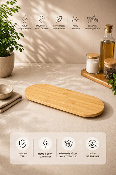 Woodcept. Çok Amaçlı Oval Bambu Sunum, Kavanoz, Baharatlık Standı, Bambu Kahv...