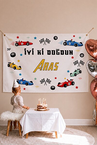 Lilabio Kişiye Özel Doğum Günü Duvar Afişi Örtüsü 100x120 Cm Büyük Boy Speed