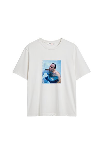 OLLIES Unisex Tony Soprano The Sopranos Beyaz Oversize T-shirt