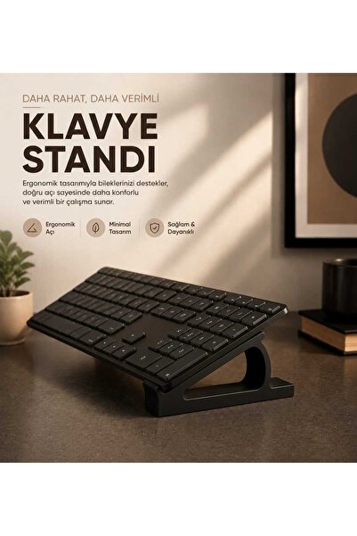 Luvena Ergonomik Klavye Standı Yükseltici Minimal Masaüstü Klavye Tutucu Bile...