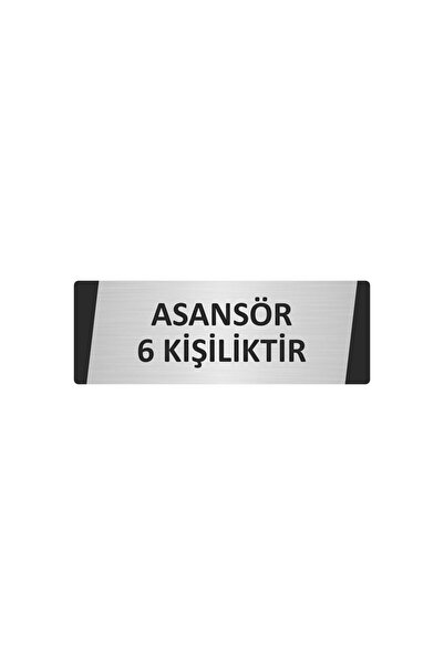 Özarslan Dizayn لوحة تحذير معدنية للإlevator تتسع لـ 6 أشخاص، مقاس 5×20 سم، ل...