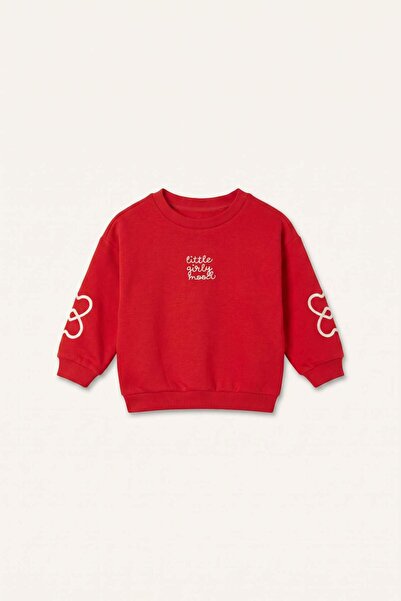 DeFacto Crew Neck Printed Thick Sweatshirt Fabric Sweatshirt Baby Girl I0896A...