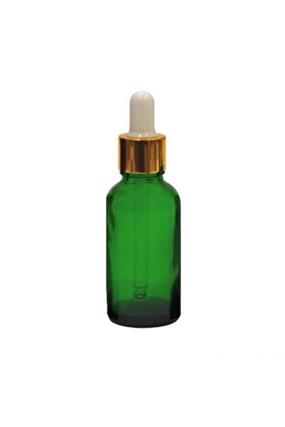 OEM Flacon verde cu pipetă, capac auriu pentru pipetă/gumă albă, 30ml