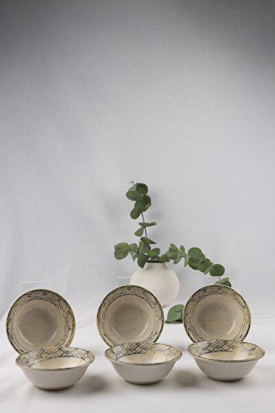 By Bone Porselen Rug 6’lı Porselen Çorba Kasesi 15 cm 350 cc | Bowl Salata ve...