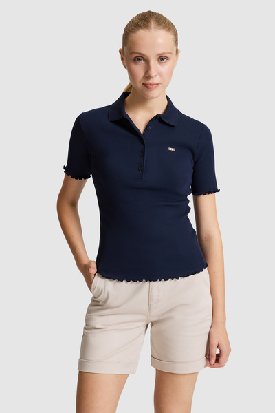 U.S. Polo Assn. Kadın Lacivert Polo Yaka Tişört 50323563-VR033