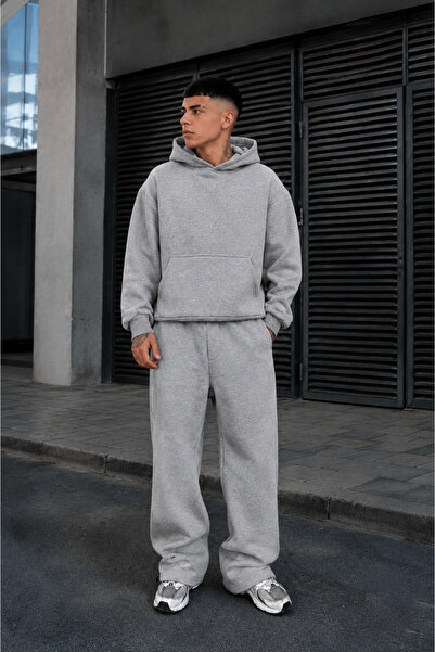 YAKAMEL ERKEK Premium Oversize Hoodie Eşofman Takımı Unisex Mevsimlik Rahat E...