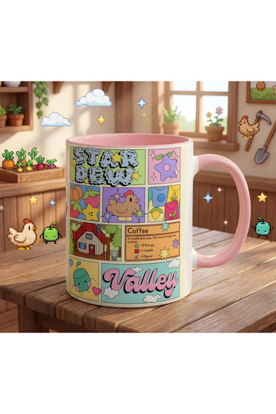 mugspaw Stardew Valley Tasarım Hediyelik Kupa Bardak - Premium Porselen Oyunc...