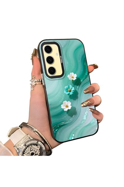 Hontinga Samsung Galaxy S24 Fe Compatible Silicone Edge Hard Back Case Couple...
