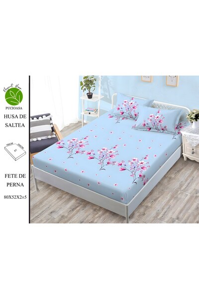 naniland.ro Husă de Pat Finet 2 Persoane 3 Piese cu Elastic 180x200 cm, Model...