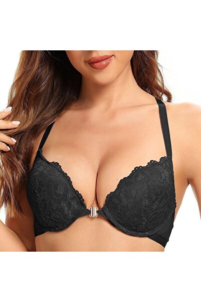OEM SHEKINI Sutien Dantelat Push-up Elegant Confortabil Negru 36C