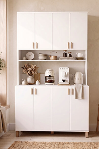 Robin Home Porto 45 cm Derinlik Çok Amaçlı Geniş Mutfak Dolabı Kahve Köşesi K...