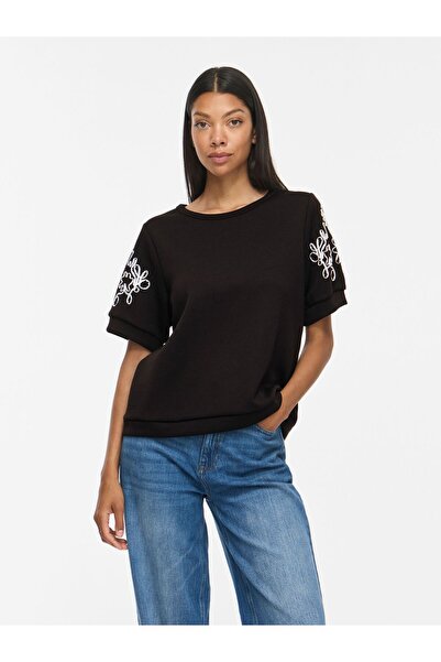 VILA Sweatshirt mit kurzen Ärmeln VISIFFI Rundhals