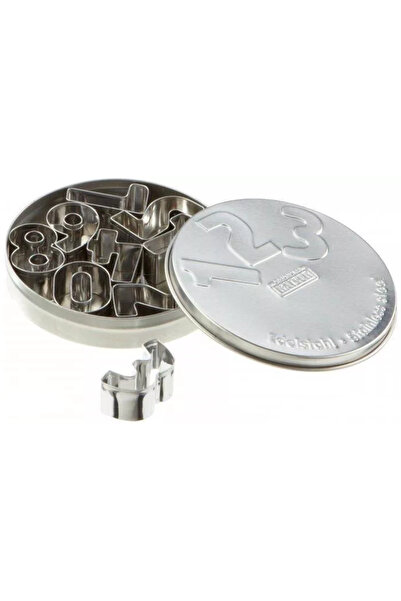 KAISER Set 9 forme de prajituri si cutie, Kaiser, Model cifre, Metal, 4.5 x 3...