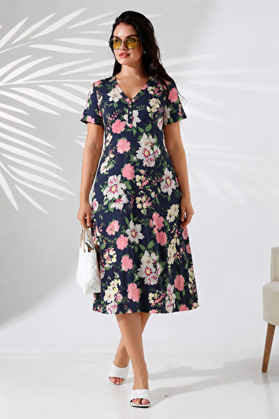 LİKAPA Short Sleeve Combed Cotton Dress 806Pk