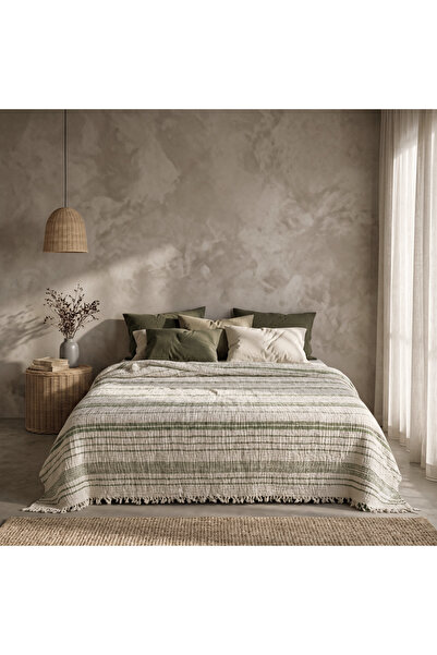 Tabu Home Müslin Yeşil Çİzgili Pike – 4 Katlı