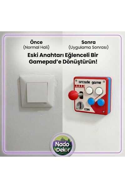 Genel Markalar Retro Gamepad Tasarımlı Eğlenceli Işık Anahtarı Kapağı