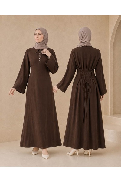 Nissra Ankanoor Half Buttoned Back Tie Linen Dress 150 cm Anka265158