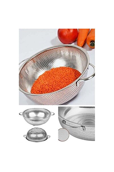 Empressco Stainless Steel Pasta Strainer 26 cm with Handle and Stand