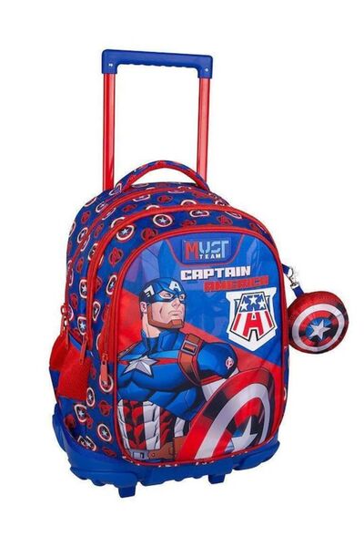 MUST Τροχήλατη Τσάντα 3 Θέσεων Captain America (000506311) Δημοτικό Σχολείο