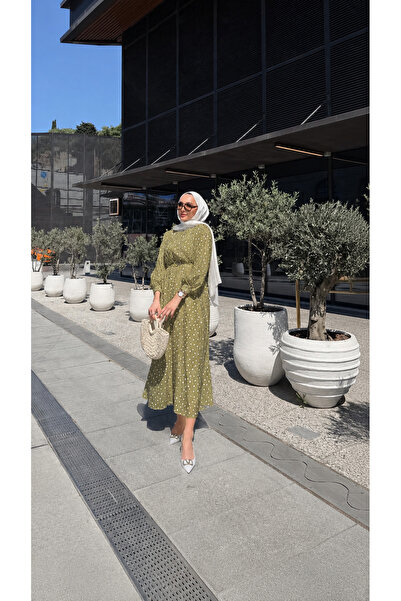 RİELLA Sevoli Puantiyeli Tesettür Elbise