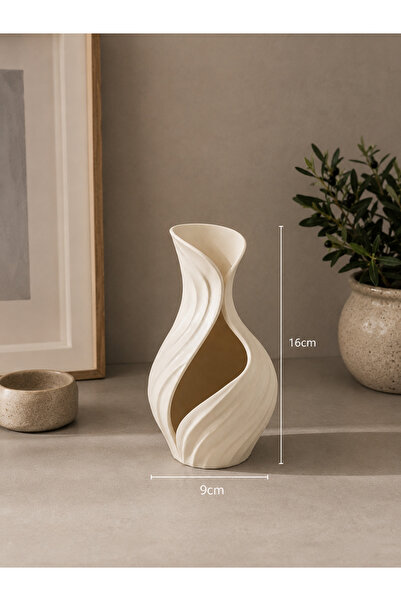 Dezora Home Burgu Tasarımlı Dekoratif Vazo 16x9 cm – Minimal Masa, Dresuar ve...