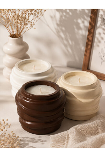 Moods Candle Studio 3’lü Mum Seti – El Yapımı Minimal Tasarım Mum | Modern Ev...