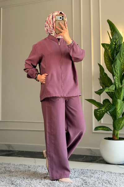 Suede Style 6580 - Set casual elegant și confortabil din țesătură moale modal...