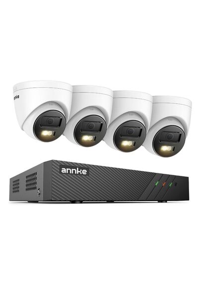 Annke Sistem performant de supraveghere video N98PBL+I51EM*4, PoE, NVR 8 cana...