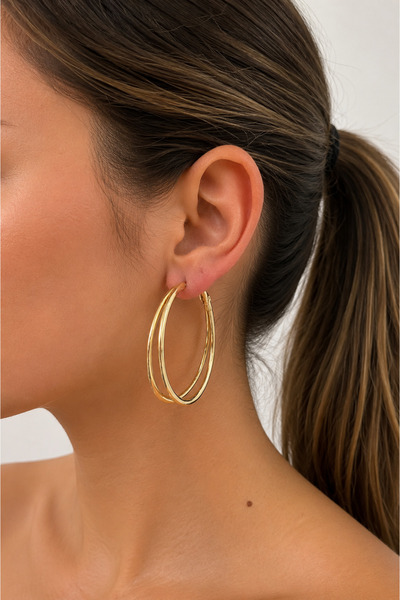 Lisse.co Steel Double Light Hoop Earrings