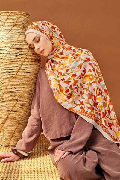 Silk Home Riva Shawl Tencel Botanical Floral Cream