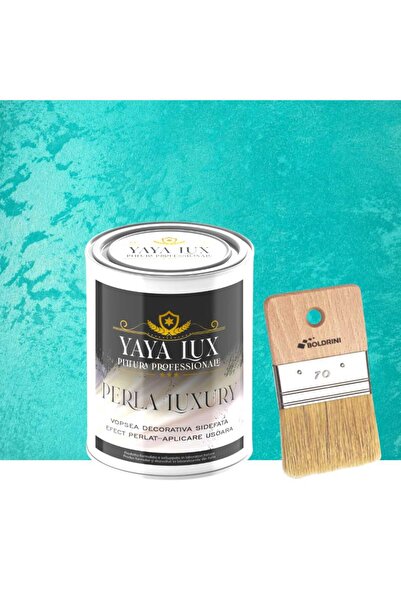 YaYa Color Vopsea Decorativă Perla Luxury Turcoaz Deschis 2 Litri cu fulgi pe...