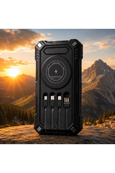 kawigo ZI900 20.000MAH SOLAR POWER BANK MAGSAFE TYPC LİGHTİNG MİCRO USB DAHİLİ KABLOLU LED IŞIK