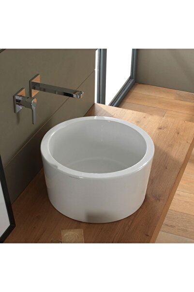 SCARABEO Bucket 8807 Λευκός Πορσελάνινος Νιπτήρας-Κουβάς Μπάνιου Επιτραπέζιος...