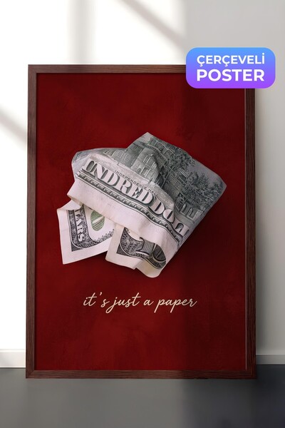 Postifull Poster Money and Words, Poster înrămat maro, Seria Old Money, NR:11...