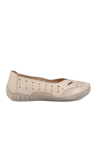 AYAKMOD Beige Genuine Leather Women's Casual Shoes 44401 Z