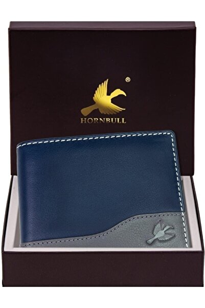 HORNBULL Men's Buttler Genuine Leather RFID Blocking Wallet, 114 Navy, 4.50 I...