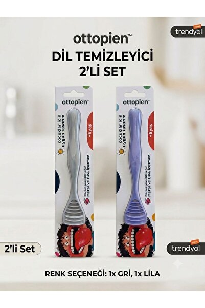 ottopien Dil Temizleyici Avantaj lila+ gri | Çocuk ve Yetişkinler İçin Dil Te...