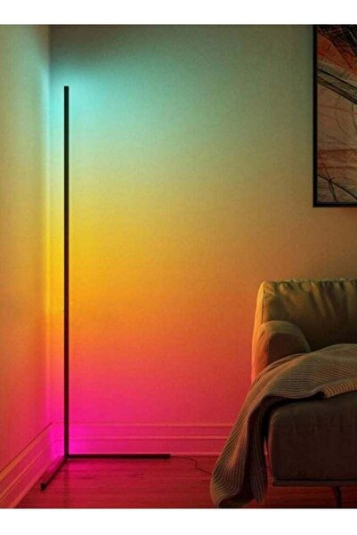 BORTONY Remote Control RGB LED Corner Floor Lamp Multicolour