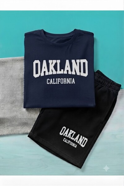 SILATU Unisex Oakland Printed Shorts T-Shirt Set