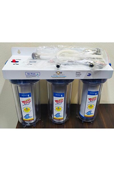 Generic Water Filter 3 multistage filtration system with full connection accessories, Included 3 candle, valves, hose pipes, outlet pipes, with replacing tools & frame.