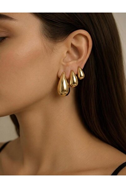 Setrion Damla 3-Piece Steel Earrings